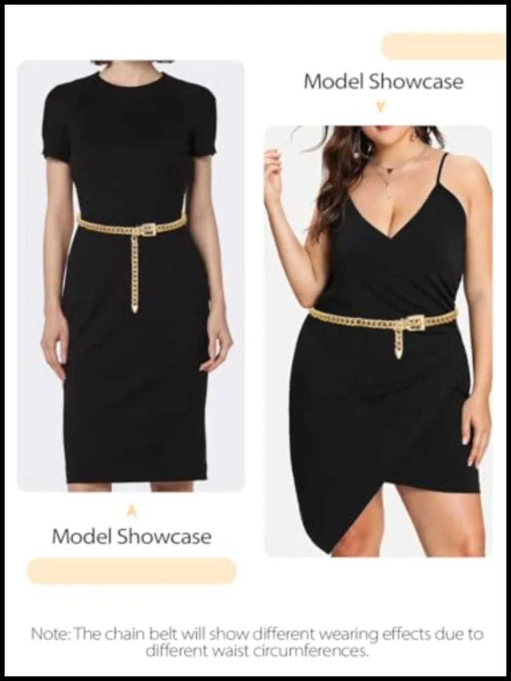 Metal Chain Belt for Women - Adjustable Waist Chain for Dress